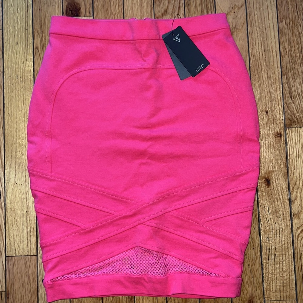 Guess women Sports Pink mesh pencil skirt
